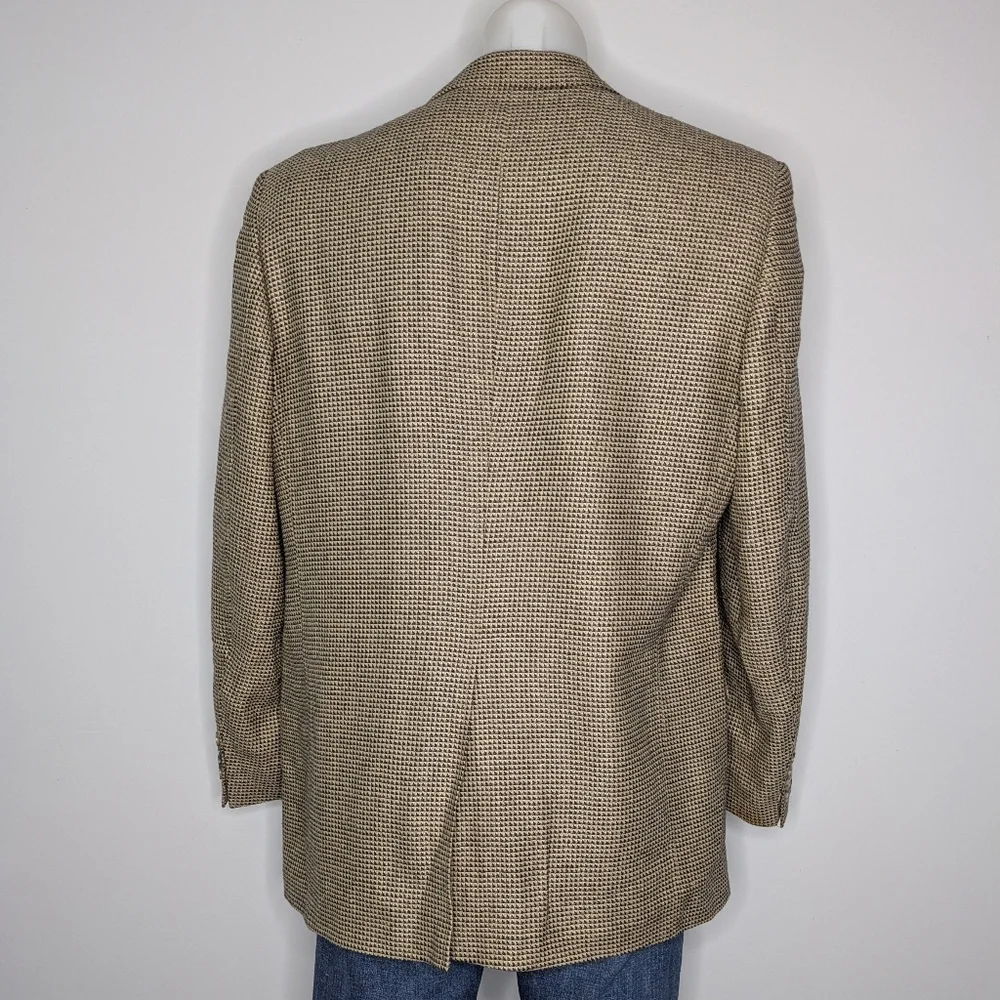 Vintage Lanvin Tan Brown Woven Professional Blazer Jacket